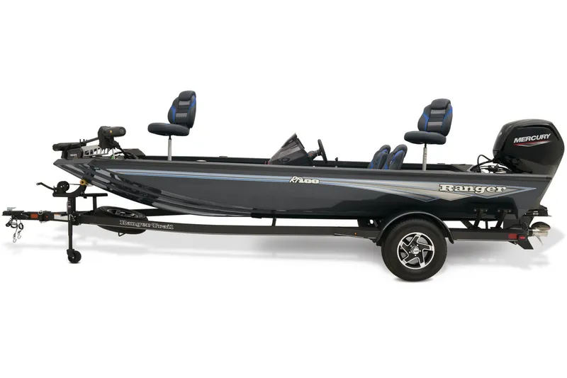 Slide: The Image of 2026 Ranger RT188 boat interior with Lowrance system and covered boat in background. - 5