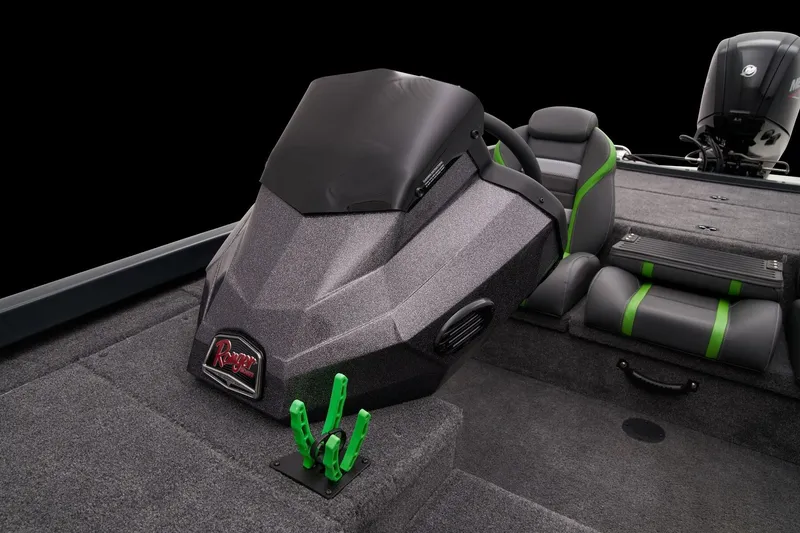 Slide: The Image of 2026 Ranger RT178 boat interior with modern seating and sleek design. - 25