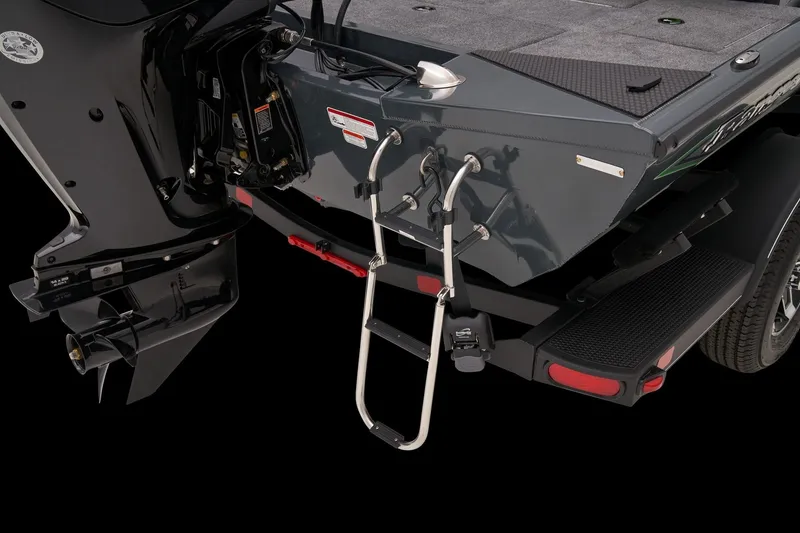 Slide: The Image of 2026 Ranger RT178 boat rear view with motor and ladder. - 4