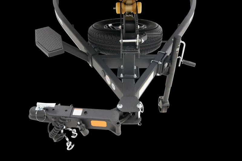 Slide: The Image of 2026 Ranger RT188P boat with Mercury Pro XS outboard motor, parked outside a building. - 9