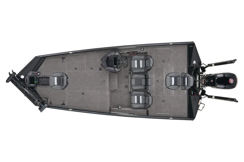 Slide: The Image of 2026 Ranger RT188P boat on trailer, rear view with motor and propeller. - 3