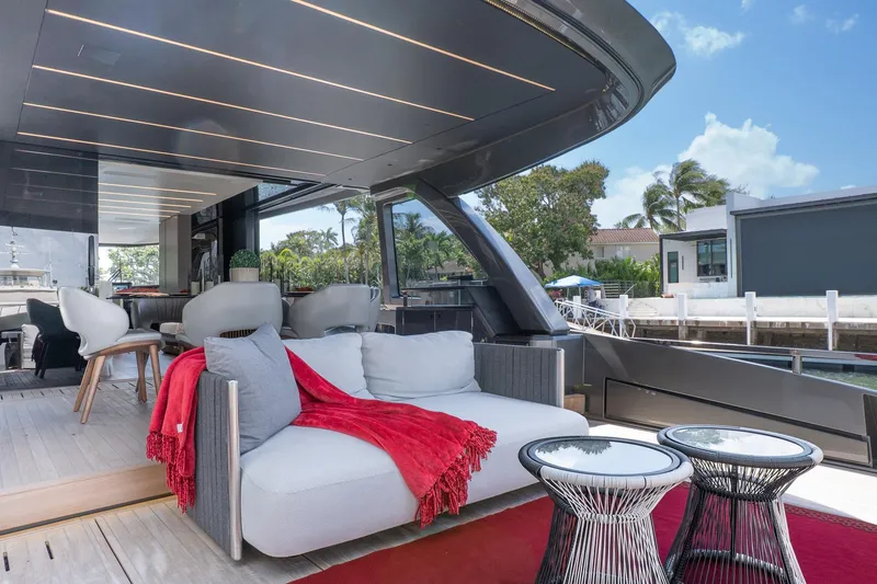 Slide: The Image of Luxurious 2024 Explorer EX62 yacht interior with modern seating and stylish decor. - 3