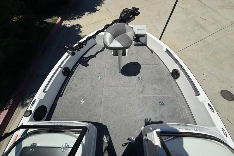 Slide: The Image of 2026 Nitro ZV19 Sport Pro boat deck with Garmin equipment and seating. - 12