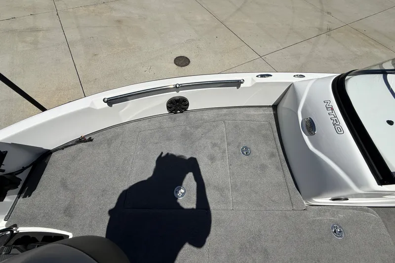 Slide: The Image of 2026 Nitro ZV19 Sport Pro boat deck with shadow and logo detail. - 29
