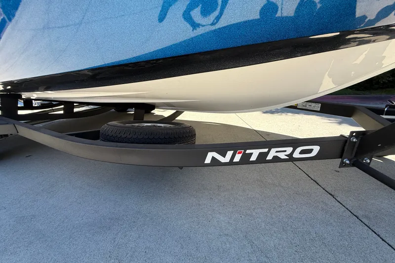 Slide: The Image of 2026 Nitro ZV19 Sport Pro boat on trailer, showcasing sleek design and branding. - 33