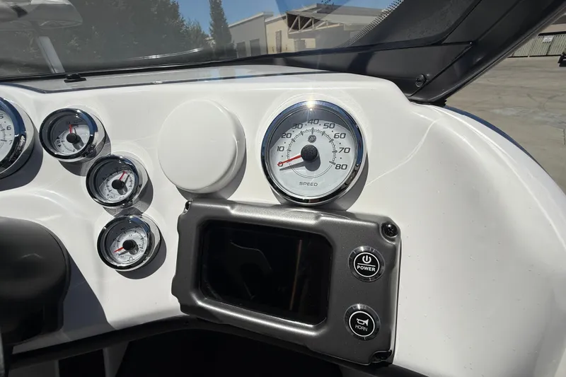 Slide: The Image of Dashboard of 2026 Nitro ZV19 Sport Pro boat with speedometer and control panel. - 18