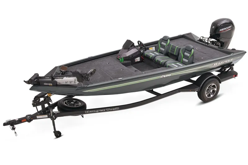 Slide: The Image of 2026 Ranger RT178 boat interior with stylish seats and steering wheel. - 1