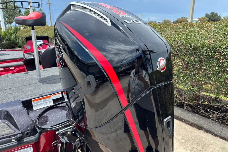 Slide: The Image of Nitro Z20 XL 2026 boat with powerful V8 engine, sleek black and red design. - 9