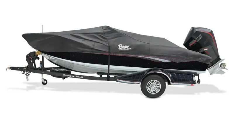 Slide: The Image of 2026 Ranger 1880MS boat interior with four seats, steering wheel, and dashboard. - 6