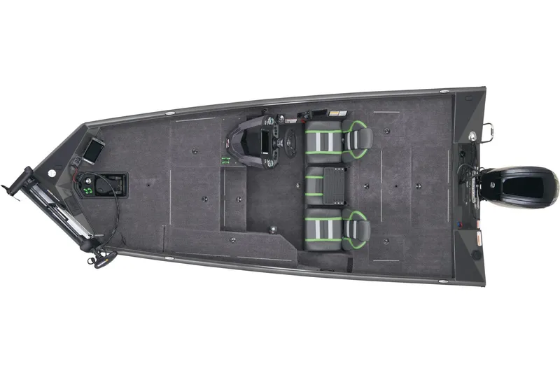 Slide: The Image of 2026 Ranger RT178 boat with Lowrance Ghost trolling motor in scenic landscape. - 7