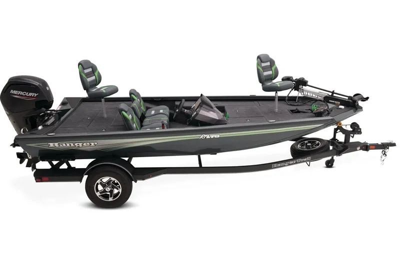 Slide: The Image of 2026 Ranger RT178 boat dashboard with steering wheel and Lowrance display. - 9