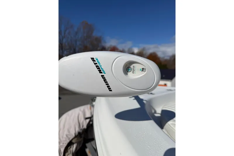 Slide: The Image of Close-up of Minn Kota Riptide motor on 2008 Tidewater 2100 Bay Max boat. - 16