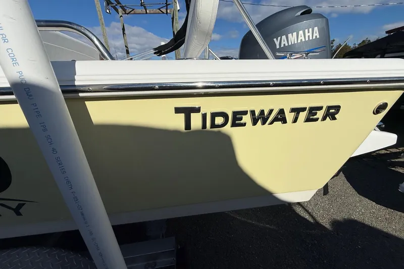 Slide: The Image of 2008 Tidewater 2100 Bay Max boat with Yamaha engine, side view. - 4