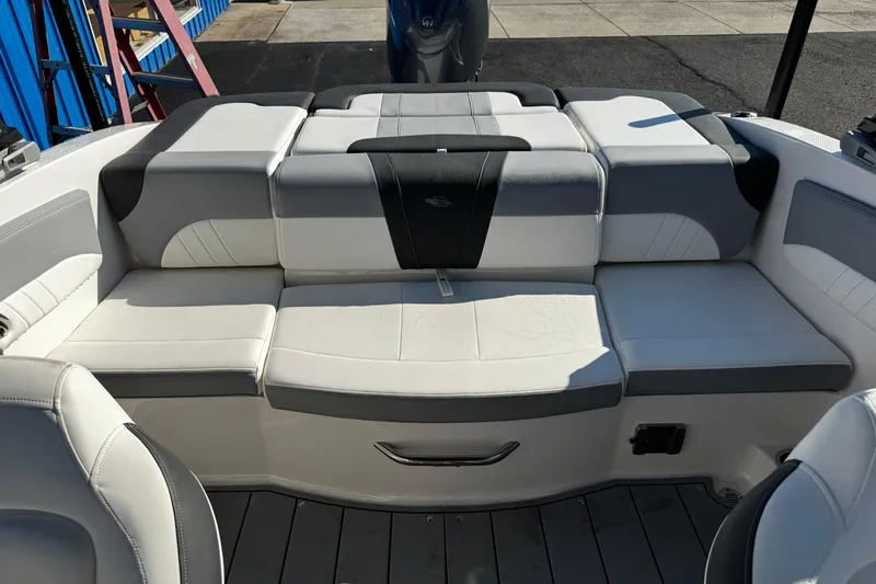 Slide: The Image of 2024 Chaparral 21 SSi OB boat interior with stylish seating and modern design. - 15