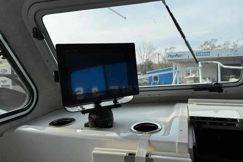Slide: The Image of 2018 Parker 2520 XLD Sport Cabin interior with Garmin GPS display. - 16