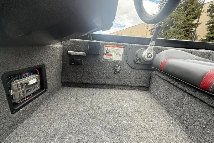 Slide: The Image of Interior view of 2021 Ranger RT178 boat cockpit with steering wheel and control panel. - 15