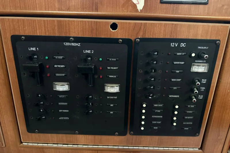 Slide: The Image of Compact bathroom in 2014 Gemini Legacy 35 yacht, featuring sink, mirror, and toilet. - 30