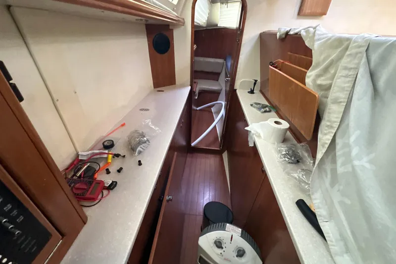 Slide: The Image of Sony stereo system with remote in a 2014 Gemini Legacy 35 boat interior. - 33