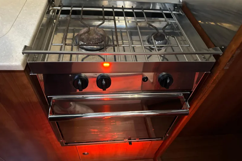 Slide: The Image of Cozy cabin interior of 2014 Gemini Legacy 35 sailboat with wooden finish. - 41