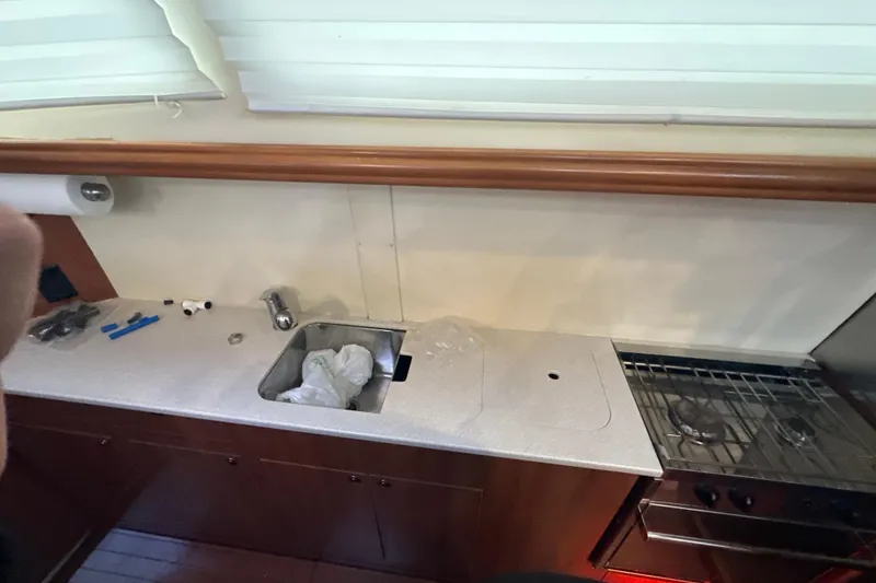 Slide: The Image of Stainless steel stove and oven in 2014 Gemini Legacy 35 yacht kitchen. - 42