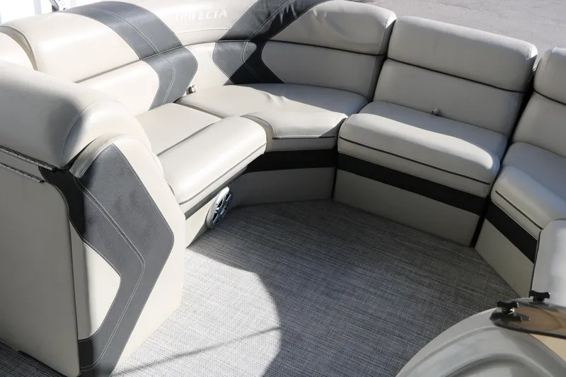 Slide: The Image of Luxurious seating on 2023 Sylvan Mirage X X3 Party Fish pontoon boat. - 27