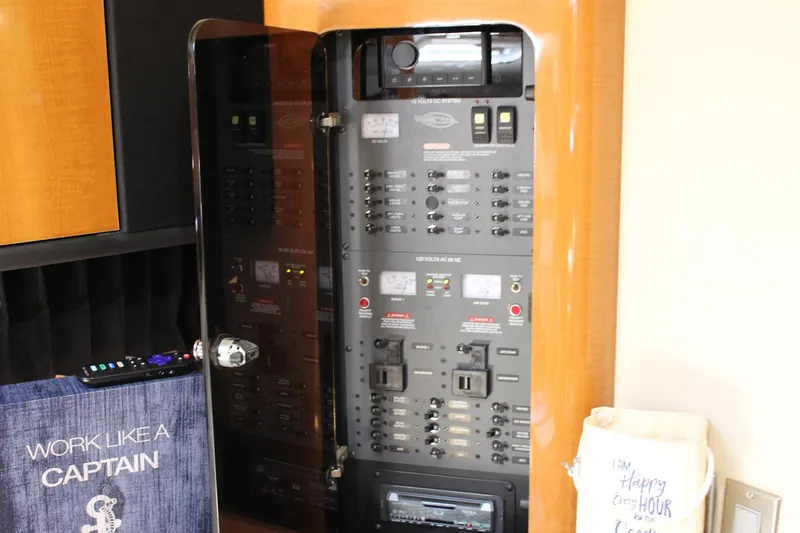 Slide: The Image of Electrical panel inside 2008 Chaparral 350 Signature Extended Plane boat cabin. - 34