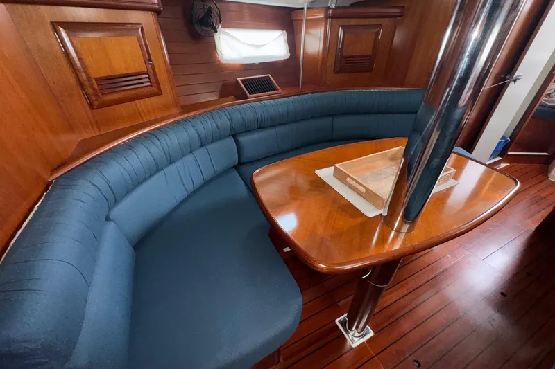 Slide: The Image of Beneteau Oceanis Clipper 361 kitchen sink area with wooden trim, 2001 model. - 26