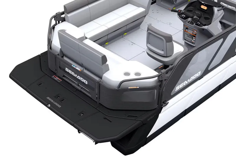 Slide: The Image of 2025 Sea-Doo Switch Cruise 18 interior with seating and control console. - 7