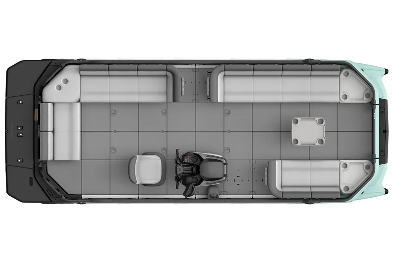 Slide: The Image of Top view of 2026 Sea-Doo Switch Cruise 21 pontoon boat interior layout. - 7