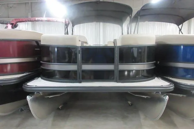 The Image of 2026 Sylvan Mirage Cruise 822 LZ pontoon boat in showroom, front view. - 2