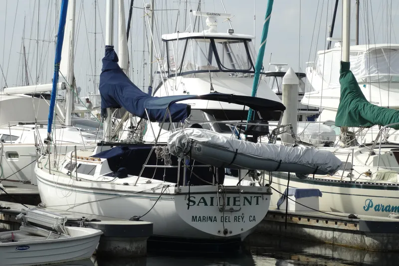 Slide: The Image of 1988 Catalina MKII sailboat docked at Marina del Rey, California. - 6