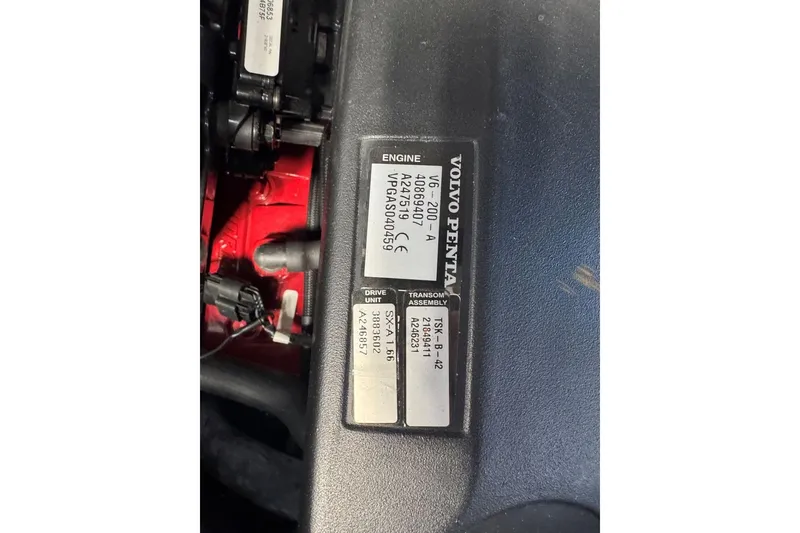 Slide: The Image of Volvo Penta engine label on 2014 Regal 1900 ES Bowrider boat. - 26