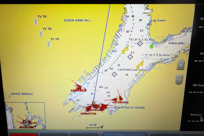 Slide: The Image of Navigation chart on Ranger Tugs R-31 CB, 2017 model. - 11