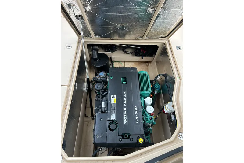 Slide: The Image of Engine compartment of 2017 Ranger Tugs R-31 CB with Volvo Penta D4-300 engine. - 82