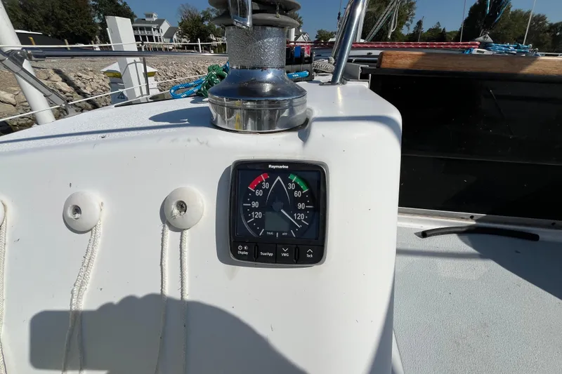 Slide: The Image of Sailing instrument panel on a 1995 Hunter Legend 37.5 yacht deck. - 7