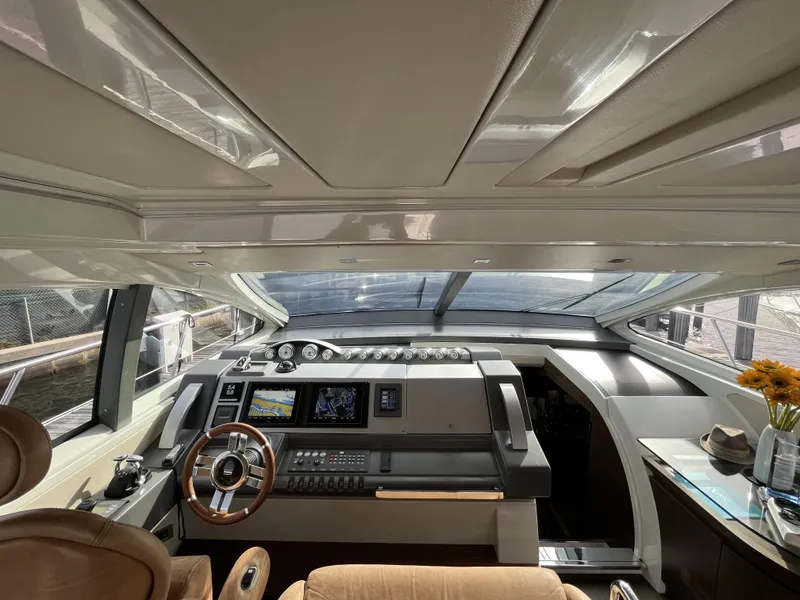 Slide: The Image of Interior of 2008 Azimut 62S yacht cockpit with modern navigation equipment. - 10