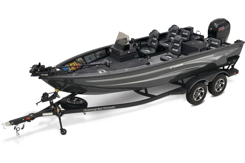 The Image of 2026 Ranger VS1882SC Reata boat in showroom, red exterior, on trailer. - 0