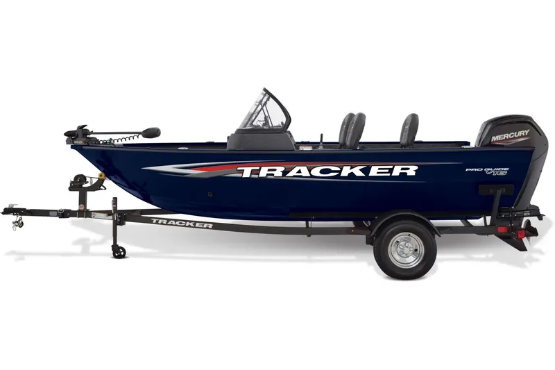 Slide: The Image of 2026 Tracker Pro Guide V-16 WT boat interior with windshield and seating. - 7