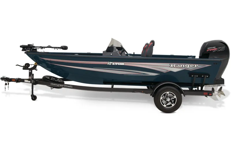 Slide: The Image of 2026 Ranger VS1782SC Reata boat on trailer in parking lot. - 4