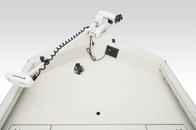 Slide: The Image of Open storage compartment in 2026 Ranger RB190 boat with camouflage interior design. - 18