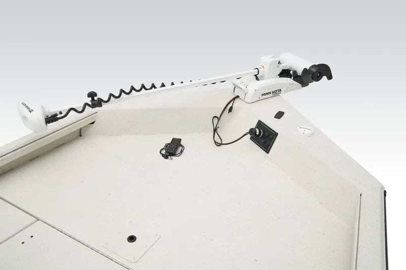 Slide: The Image of 2026 Ranger RB190 boat with camouflage seating and deck, featuring a powerful outboard motor. - 19