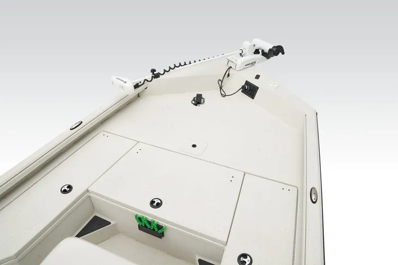 Slide: The Image of 2026 Ranger RB190 boat console with steering wheel and Lowrance display. - 21