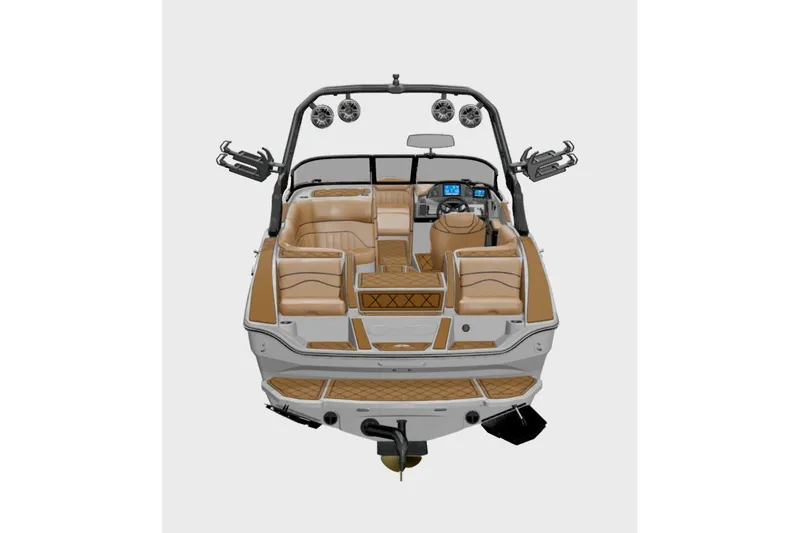 Slide: The Image of 2026 MB B52 21 Alpha boat on calm water, rear view. - 3