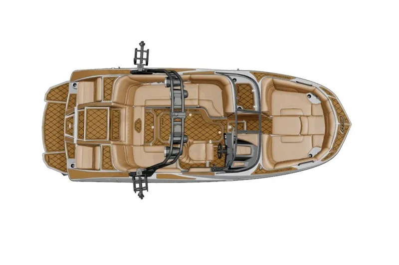 Slide: The Image of Luxurious interior of 2026 MB B52 21 Alpha boat with tan leather seating. - 4