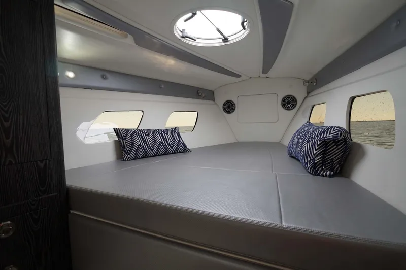 Slide: The Image of Interior of 2020 Concept 44' Cuddy Cabin with modern design and comfortable seating. - 12