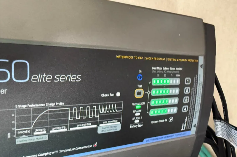Slide: The Image of Battery charger display panel with performance indicators, suitable for 2023 Grady-White Freedom 335. - 31