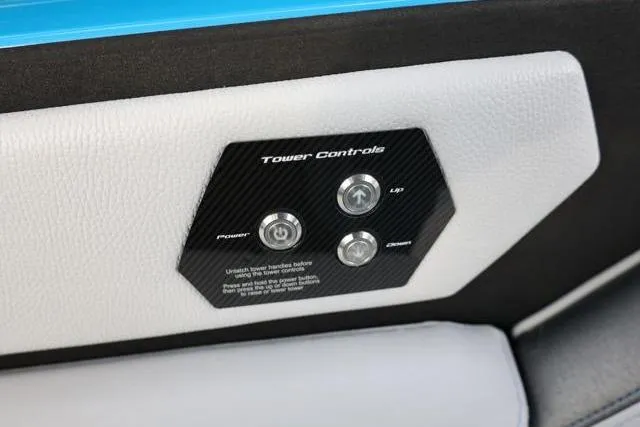 Slide: The Image of 2022 Nautique Super Air Nautique S23 tower controls on white interior panel. - 13