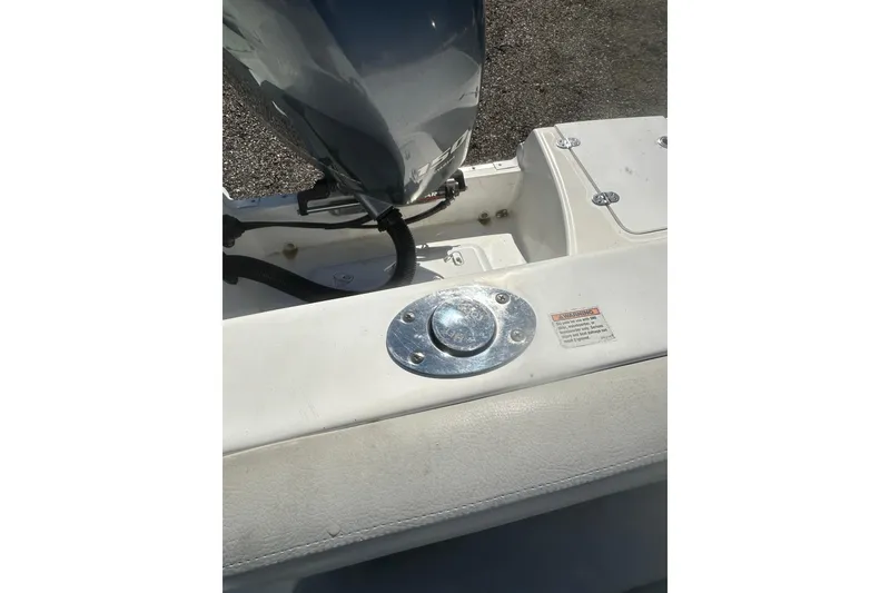 Slide: The Image of 2020 Hurricane SunDeck Sport 192 RL OB boat engine and deck detail. - 26