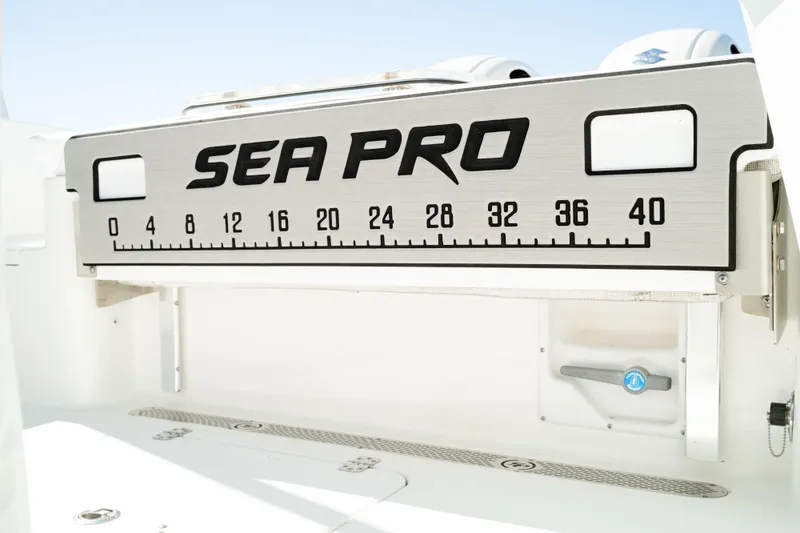 Slide: The Image of 2019 Sea Pro 259 Center Console boat with integrated measuring board. - 14