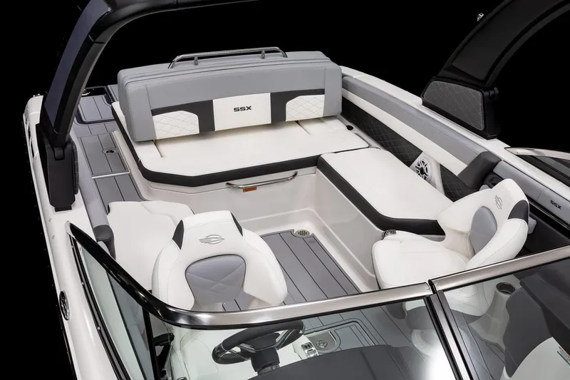 Slide: The Image of Manufacturer Provided Image: 2025 Chaparral 267 SSX boat interior with luxurious seating and modern design. - 48